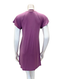 Fleurt 638 Berry Glaze Fluttered Sleeve Modal Nightshirt Myselflingerie.com