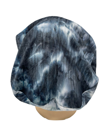Triple Up SS101-F Blue/Black Ribbed Tie Dye Sleeping Snood Myselflingerie.com