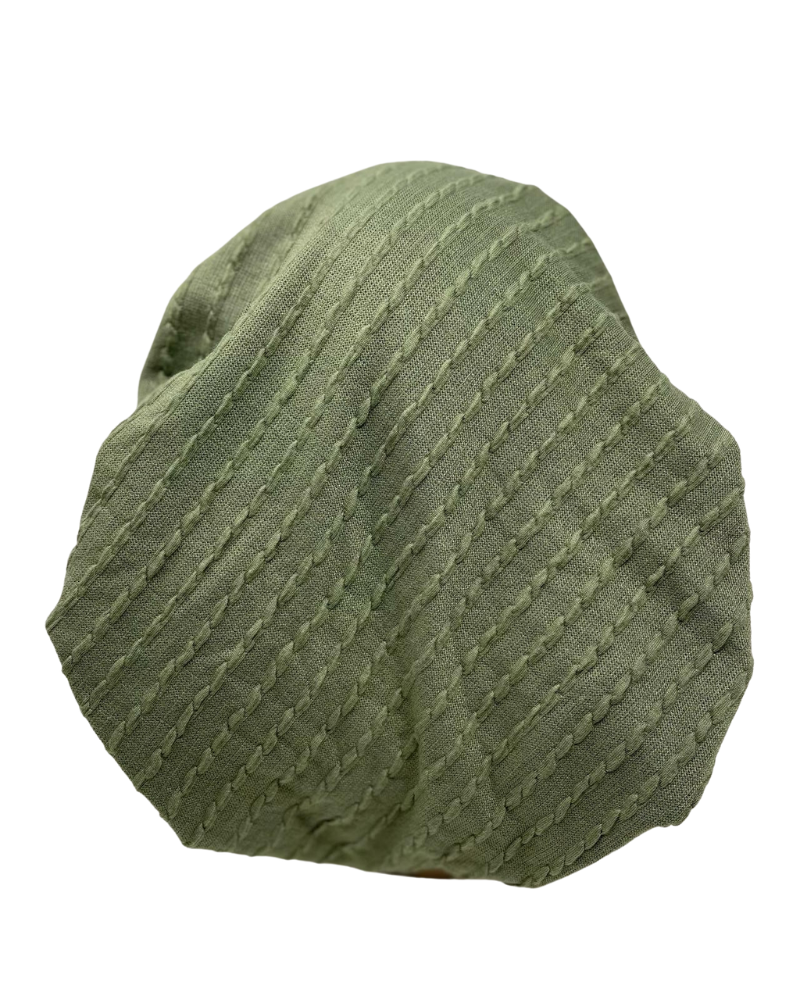 Triple Up BL942 Sage Cable Knit Lined Pre-Tied Bandanna Myselflingerie.com