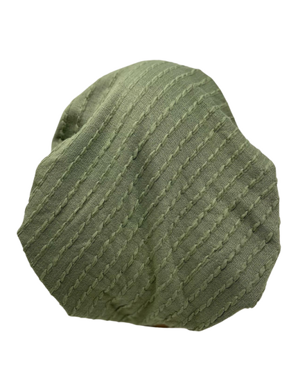 Triple Up BL942 Sage Cable Knit Lined Pre-Tied Bandanna Myselflingerie.com