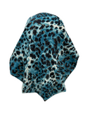 Triple Up Teal Leopard Metallic Unlined Pre-Tied Bandanna