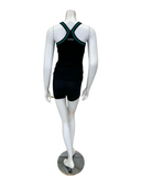 Flamingo 23FL02ZDOL Black/Jade Trim 2 Piece Teen's Bathing Suit Tank with Shorts Myselflingerie.com