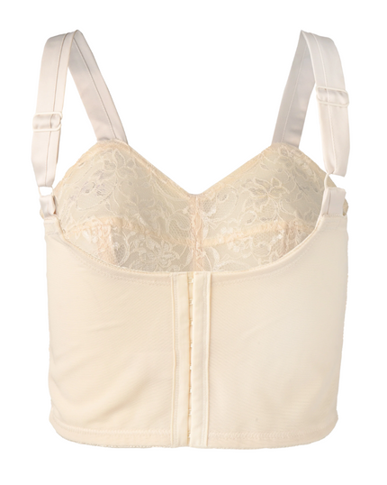 Kay Larcky 6630LIVI Ivory Lace Longline Minimizer Wire Free Bra Myselflingerie.com
