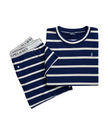Polo by Ralph Lauren 4P8029-R2952 Sailing Stripes Club Terry Short Sleeve Shorts Pajamas Set Myselflingerie.com