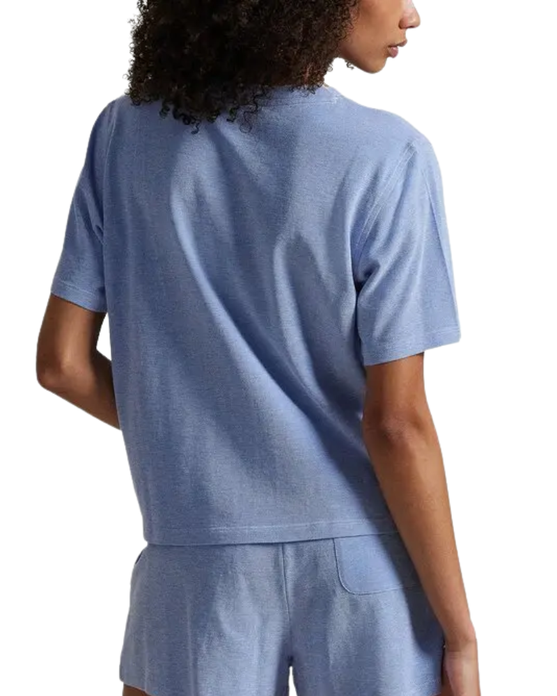 Polo by Ralph Lauren 4P0205-R2823 Ultramarine Knit Oxford Short Sleeve Shorts Pajamas Set Myselflingerie.com