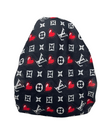 It's Younique TSFVP-OB-LV-BK Black LV Inspired Print Pre-Tied Open Back Bandanna with Velvet Grip Myselflingerie.com