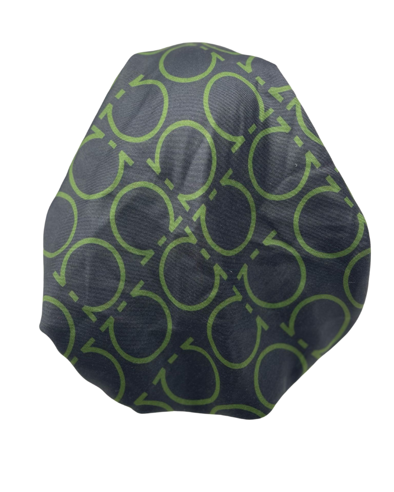 It's Younique PP-FER-BLK Green/Black Ferragamo Inspired Pre-Tied Bandanna with Velvet Grip Myselflingerie.com