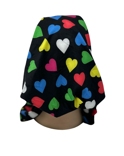 It's Younique PP-SWIM-HE Black Swim Colorful Hearts Pre-Tied Bandanna with Velvet Grip Myselflingerie.com