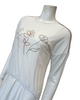 Mega Dreams 357736 White Ribbed Tri Color Embroidered Flowers Modal Nursing Nightgown Myselflingerie.com