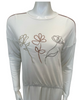 Mega Dreams 357736 White Ribbed Tri Color Embroidered Flowers Modal Nursing Nightgown Myselflingerie.com