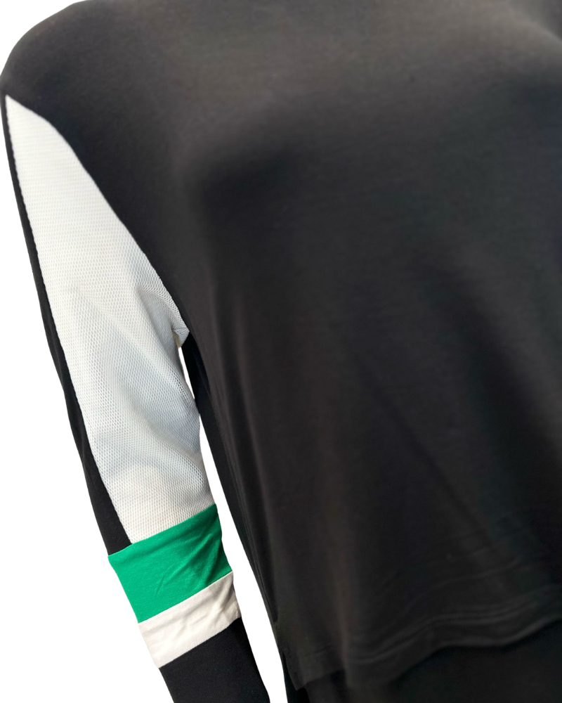 ORD PNO257113B Black Tennis Style Modal Nursing Nightgown Myselflingerie.com