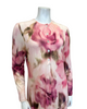 Simondona S6269 Pink Watercolor Floral Print Button Down Modal Nightgown Myselflingerie.com