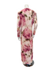 Simondona S6269 Pink Watercolor Floral Print Button Down Modal Nightgown Myselflingerie.com