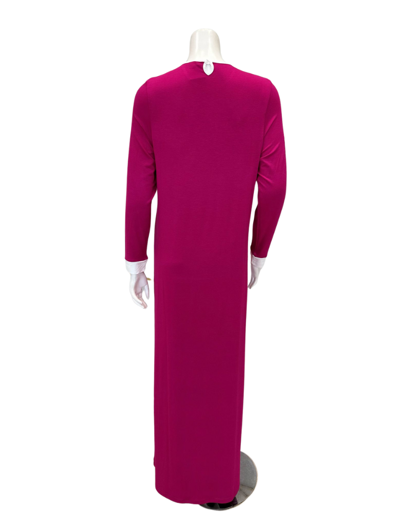 Velvet AN760PK Hot Pink Modal Pull On Nightgown with Kangaroo Pocket Myselflingerie.com