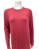 Angelice S-7142 Rosewood Logo Snaps Ribbed Modal Nightgown Myselflingerie.com