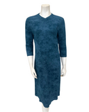 Angelice S-7144 Peacock Ribbed V Neck Snaps Modal Nightshirt Myselflingerie.com