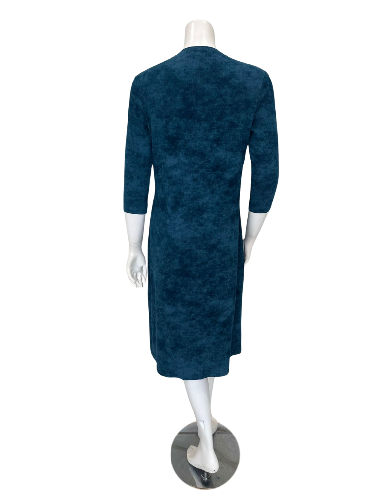 Angelice S-7144 Peacock Ribbed V Neck Snaps Modal Nightshirt Myselflingerie.com