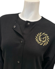 Sparrow S-7336 Black Ribbed Modal Cardigan with Emblem Myselflingerie.com