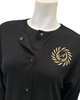 Sparrow S-7336 Black Ribbed Modal Cardigan with Emblem Myselflingerie.com