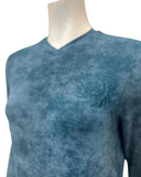 Angelice S-7259 Peacock Modest V Neck Ribbed Modal Nightgown Myselflingerie.com