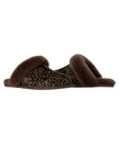 UGG 1158352 Scuffette Caspian Burnt Cedar Suede Slipper with Fur Trim Myselflingerie.com