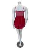 4536 Raspberry Lace Sheer Cami & Shorts Set