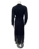 Oh! Zuza 4525 Black Ribbed Modal with Sheer Lace Long Robe Myselflingerie.com