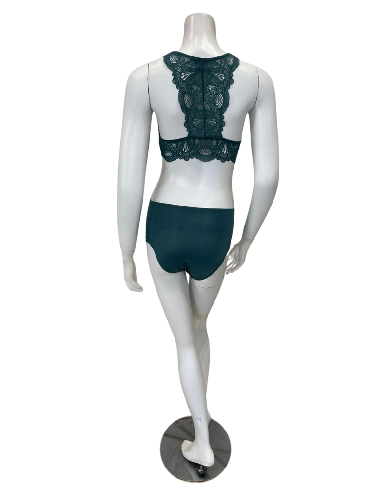 Fleurt 612 + 606 Evergreen Belle Epoque Bralette & Panty Set Myselflingerie.com
