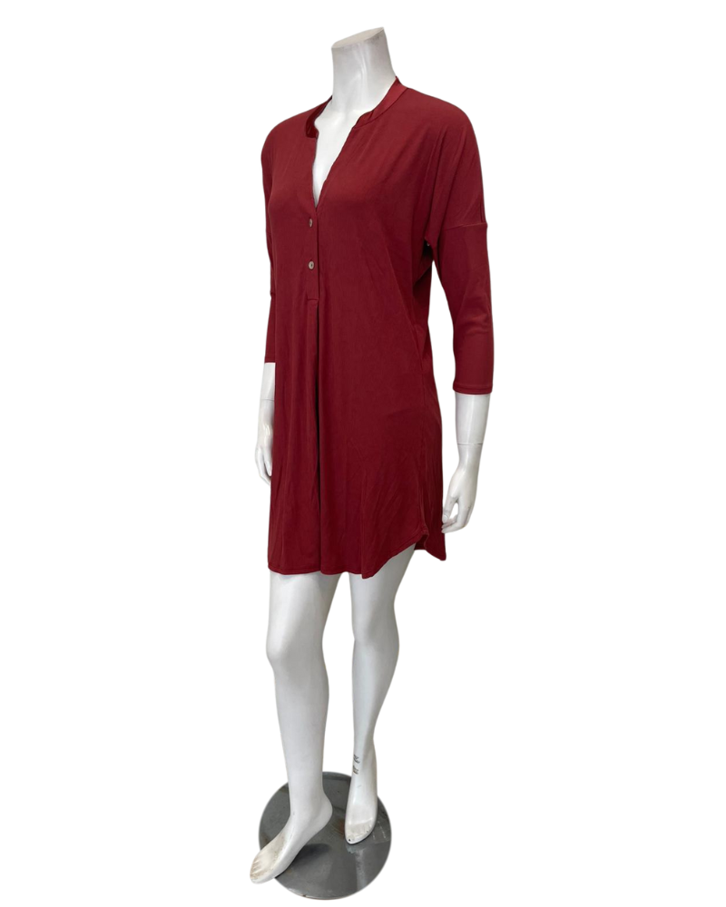 Fleur't 6004 Chili Rib Dolman 3/4 Sleeve Modal Nightshirt Myselflingerie.com