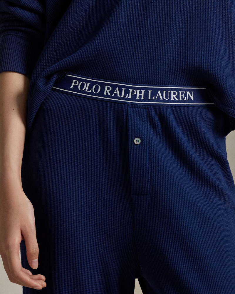 Polo by Ralph Lauren 4P0155-R3815 Navy Club Waffle Knit Pajamas Set Myselflingerie.com