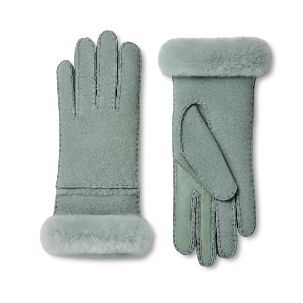UGG 17371 Grey Mist Sheepskin Seamed Gloves Myselflingerie.com