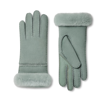 UGG 17371 Grey Mist Sheepskin Seamed Gloves Myselflingerie.com