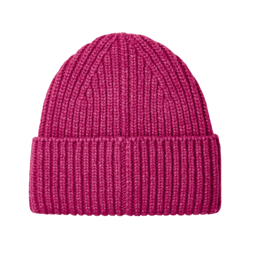 UGG 20061 Chroma Pink Chunky Rib Knit Beanie with Logo Myselflingerie.com