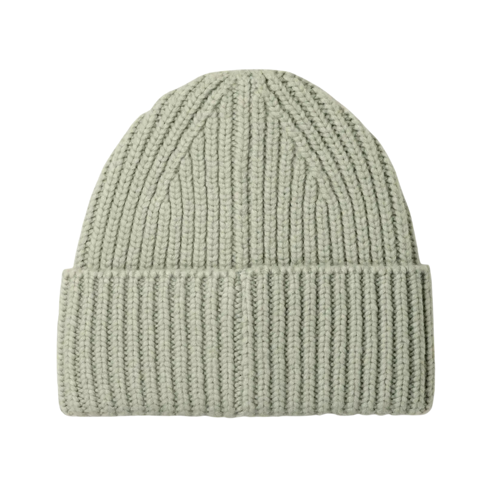 UGG 20061 Grey Mist Chunky Rib Knit Beanie with Logo Myselflingerie.com