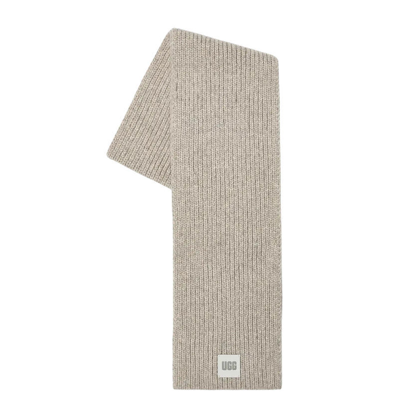 UGG 101106 Light Grey Chunky Knit Rib Scarf Myselflingerie.com
