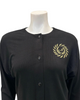 Sparrow S-7336 Black Ribbed Modal Cardigan with Emblem Myselflingerie.com