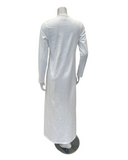 Pen-ky 11958 White Gold Veins Cotton Button Down Nightgown Myselflingerie.com