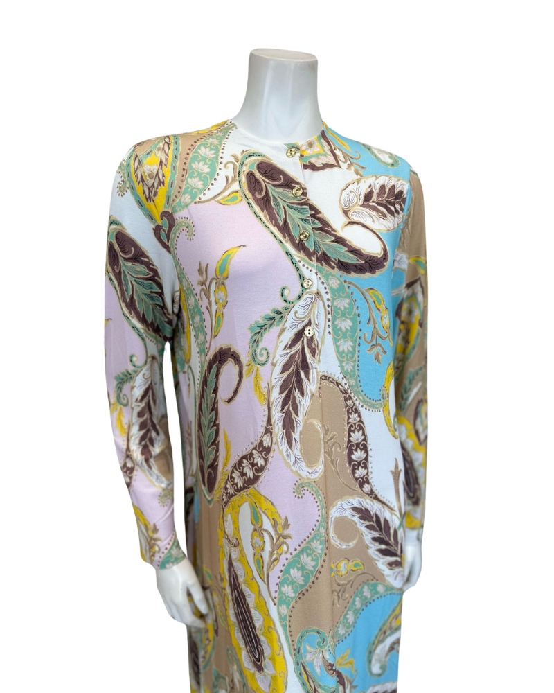 Furstenberg 45303776LI Summer Paisley Motifs Button Down Modal Nightgown Myselflingerie.com