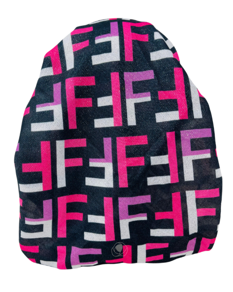 It's Younique OB-FEN-PI Pink Tones Designer Inspired Shimmer Pre-Tied Open Back Bandanna with Velvet Grip Myselflingerie.com