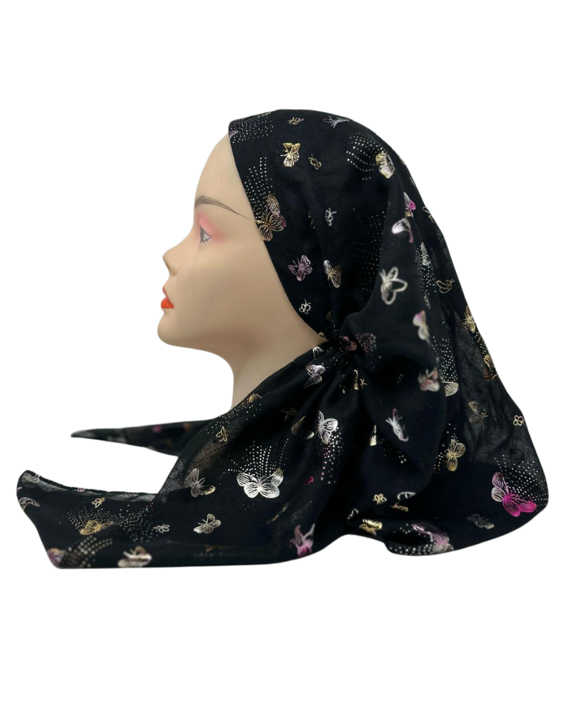 Cherie SP109A MET Metallic Butterfly Adjustable Pre-Tied Open Back Bandanna Myselflingerie.com