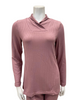 Oh! Zuza 4533 Antique Rose Shawl Neck Ribbed Modal Pajamas Set Myselflingerie.com