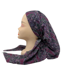 Ahead Berry Paisley Versatile Style Long Tails Open Back Pre-Tied Bandanna