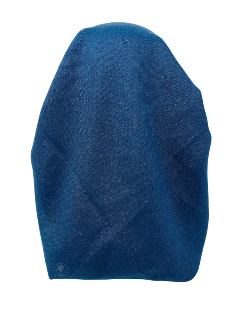 It's Younique OB-SHIM-NY Solid Navy Shimmer Pre-Tied Open Back Bandanna with Velvet Grip Myselflingerie.com