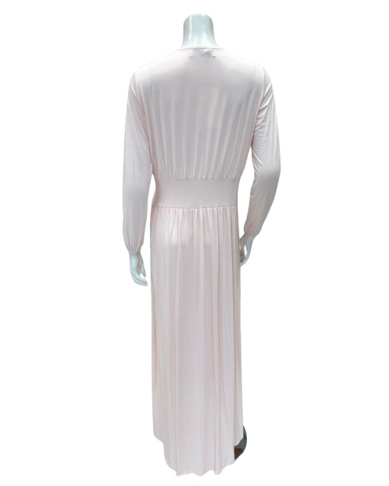 Rojo London Lotte Pink Empire Waisted Modal Nightgown Myselflingerie.com