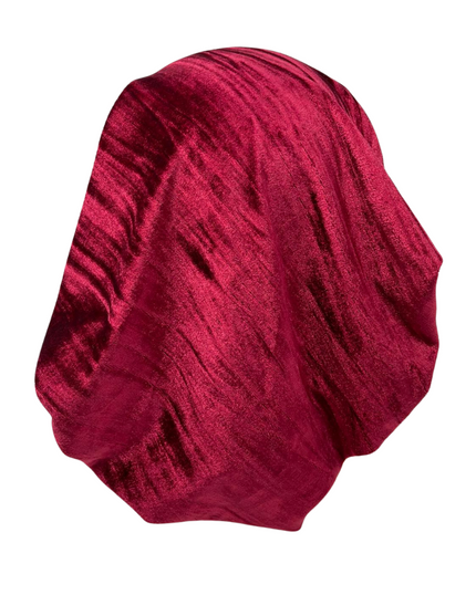 Cherie HA-DESVLVT-BGY Burgundy Designed Adjustable Pre-Tied Bandanna Myselflingerie.com