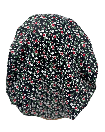 Triple Up BUL835 Black Floral Print Unlined Pre-Tied Bandanna Myselflingerie.com