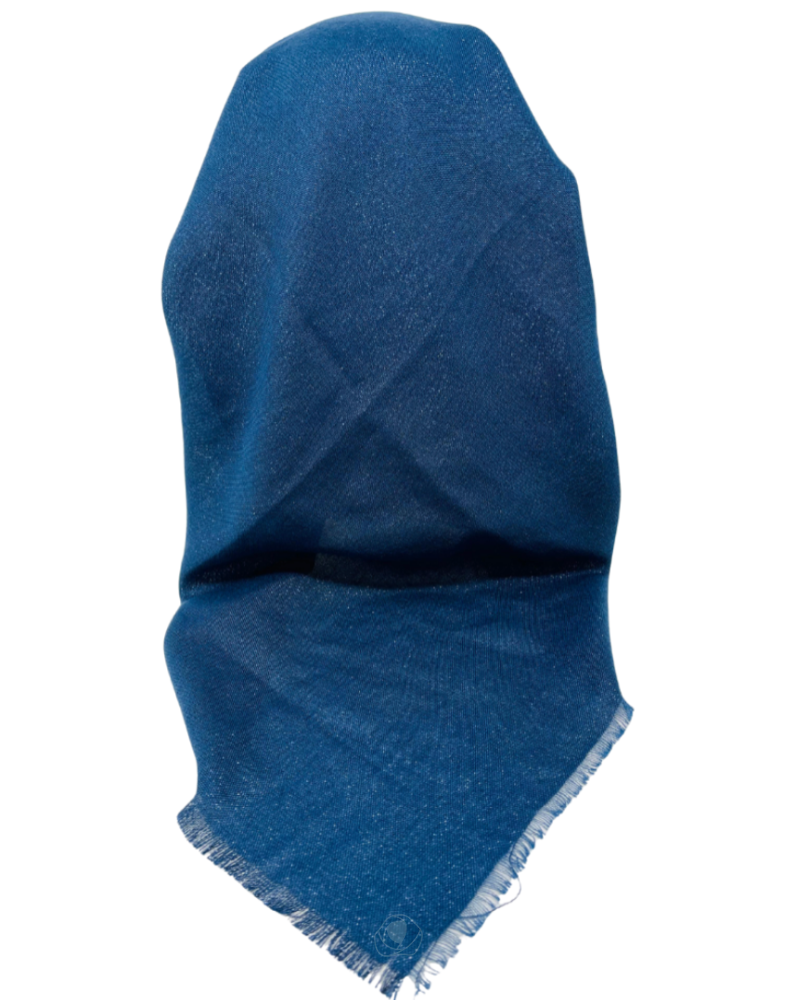 It's Younique OB-SHIM-NY Solid Navy Shimmer Pre-Tied Open Back Bandanna with Velvet Grip Myselflingerie.com