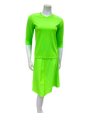 Jackie O' 2PC-SWMCV-NGRN Neon Green Junior Swim Top & Skirt Set Myselflingerie.com