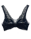 Montelle 9304 Black Lacy Mystique Plunge Underwire Bra Myselflingerie.com