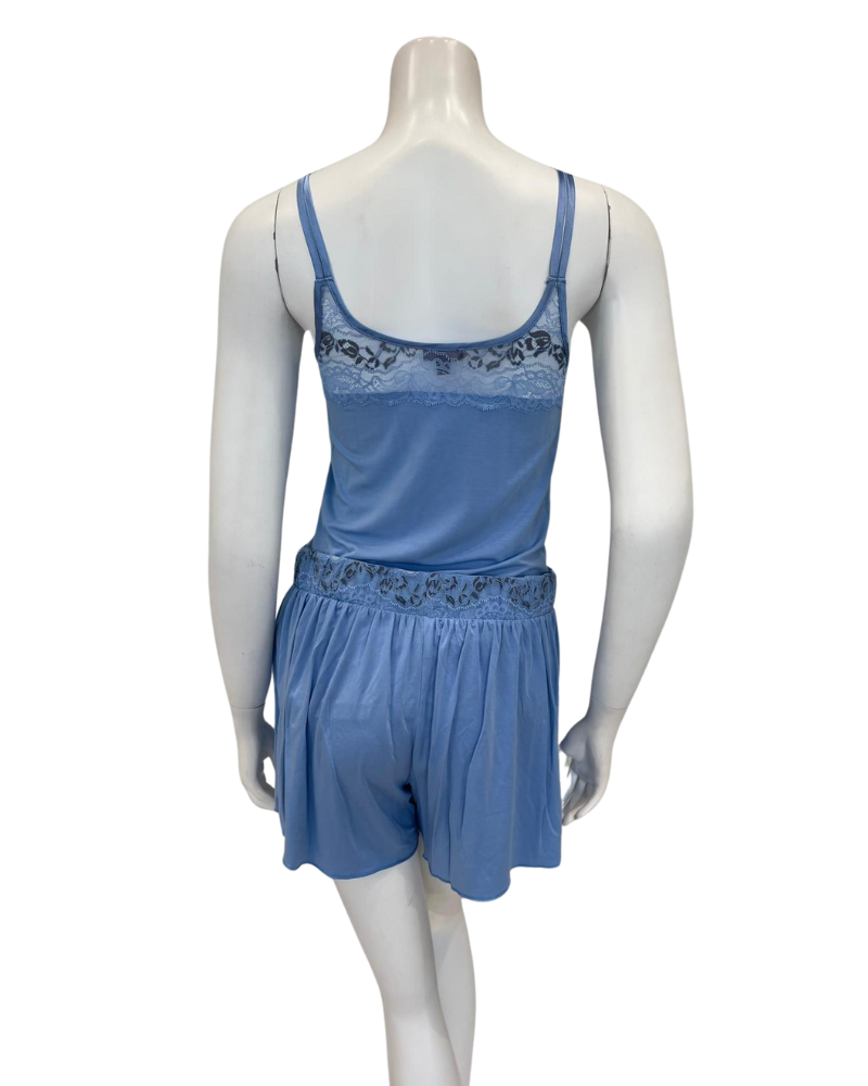 Fleur't 6138 Hampton Blue In Love Cami & Shorts PJ's Set Myselflingerie.com